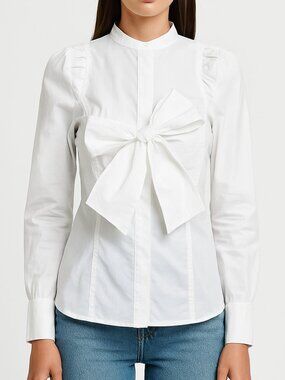 BCBGMaxAzria Bow Button Down Shirt